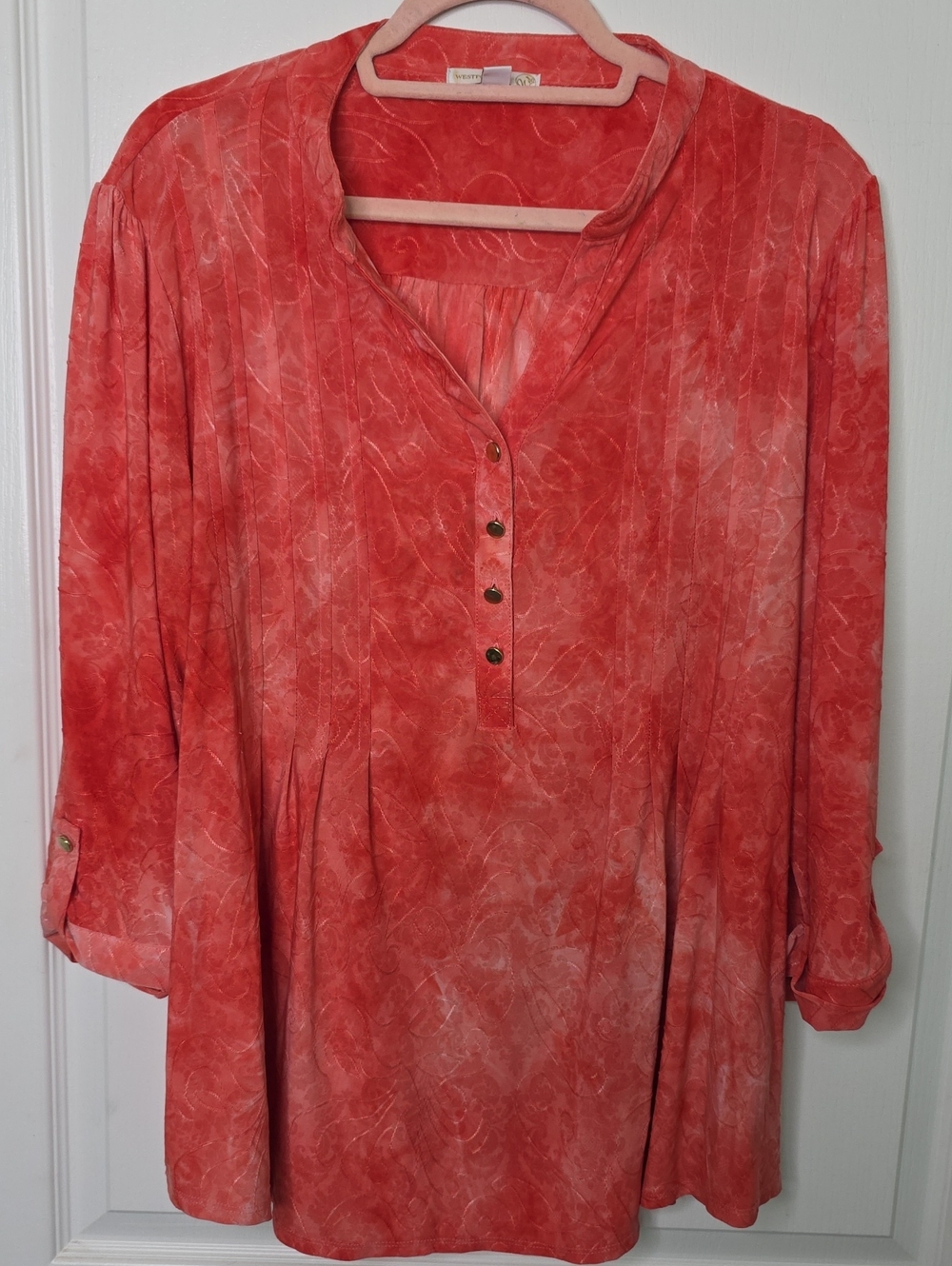Westport Coral Button-Front Tunic Top